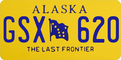 AK license plate GSX620