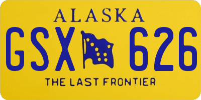 AK license plate GSX626