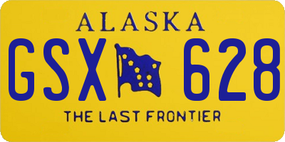 AK license plate GSX628