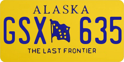 AK license plate GSX635