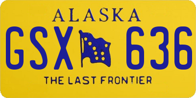 AK license plate GSX636