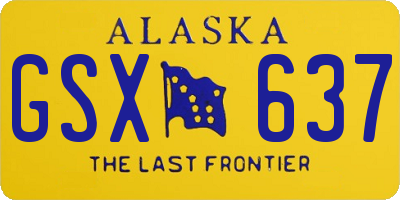 AK license plate GSX637