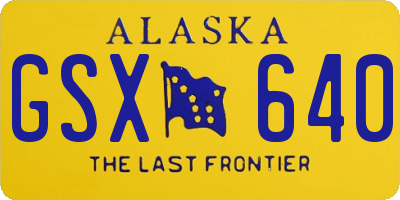 AK license plate GSX640