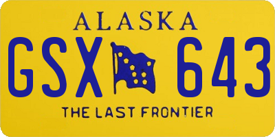 AK license plate GSX643