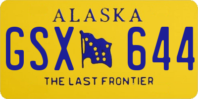 AK license plate GSX644