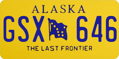 AK license plate GSX646