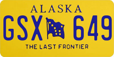 AK license plate GSX649