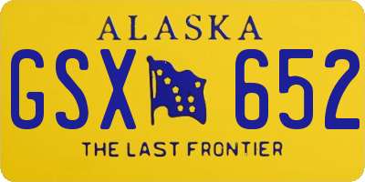 AK license plate GSX652