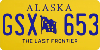 AK license plate GSX653