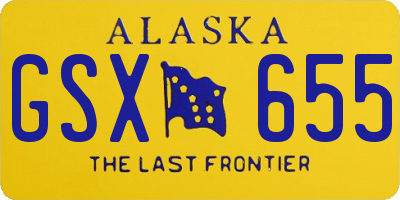 AK license plate GSX655