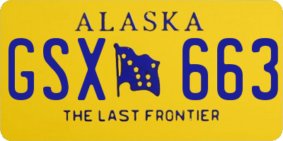 AK license plate GSX663