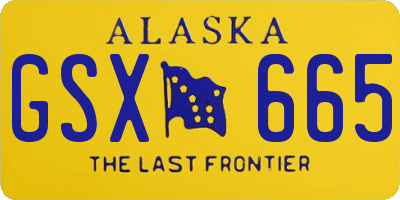 AK license plate GSX665