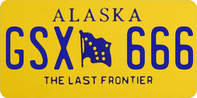 AK license plate GSX666