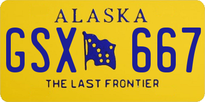 AK license plate GSX667
