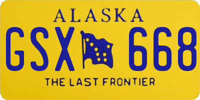 AK license plate GSX668