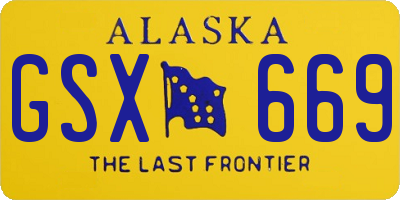 AK license plate GSX669