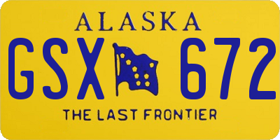 AK license plate GSX672