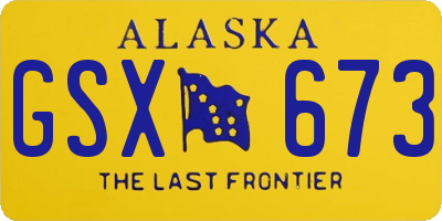 AK license plate GSX673