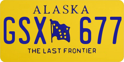 AK license plate GSX677