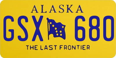 AK license plate GSX680