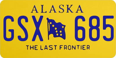 AK license plate GSX685