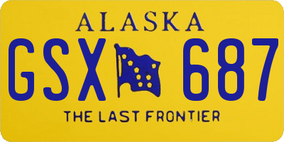 AK license plate GSX687