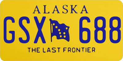 AK license plate GSX688