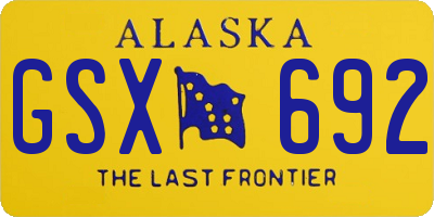 AK license plate GSX692