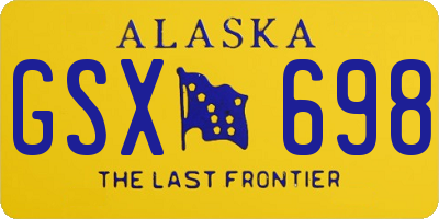 AK license plate GSX698