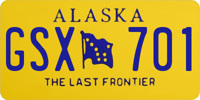 AK license plate GSX701