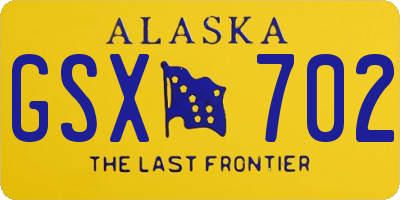 AK license plate GSX702