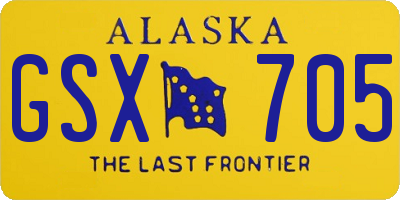 AK license plate GSX705
