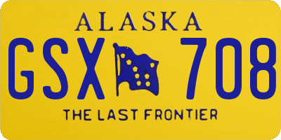 AK license plate GSX708