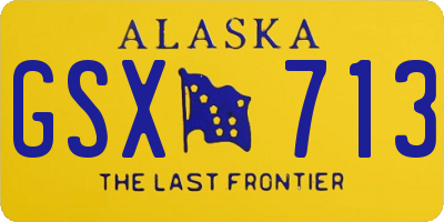 AK license plate GSX713