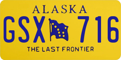 AK license plate GSX716