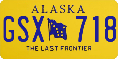 AK license plate GSX718