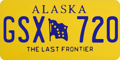 AK license plate GSX720