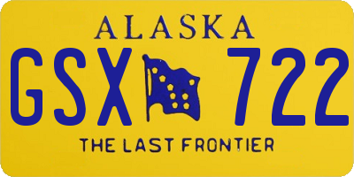 AK license plate GSX722