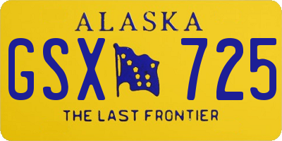 AK license plate GSX725