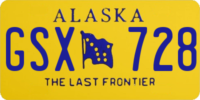 AK license plate GSX728