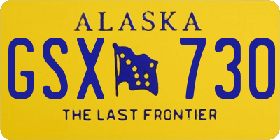 AK license plate GSX730