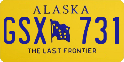 AK license plate GSX731