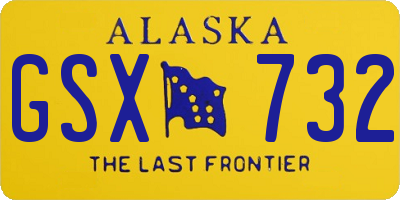 AK license plate GSX732