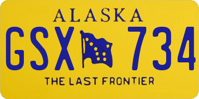 AK license plate GSX734