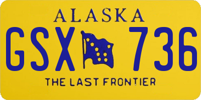 AK license plate GSX736