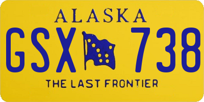 AK license plate GSX738