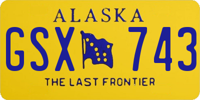 AK license plate GSX743