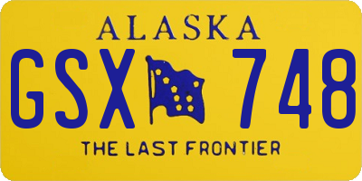 AK license plate GSX748