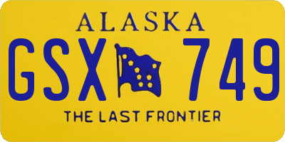 AK license plate GSX749