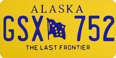 AK license plate GSX752